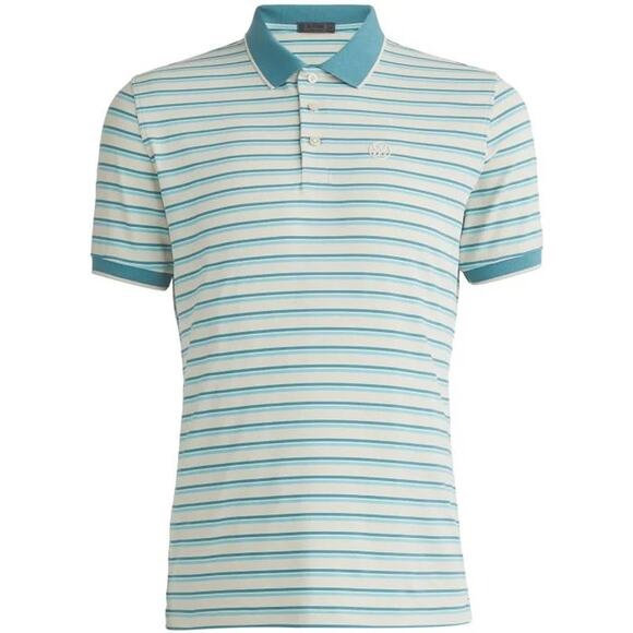 G/FORE Men's Stone Perforated Stripe Banded Sleeve Tech Jersey Polo Size XXL NEW - Picture 1 of 9